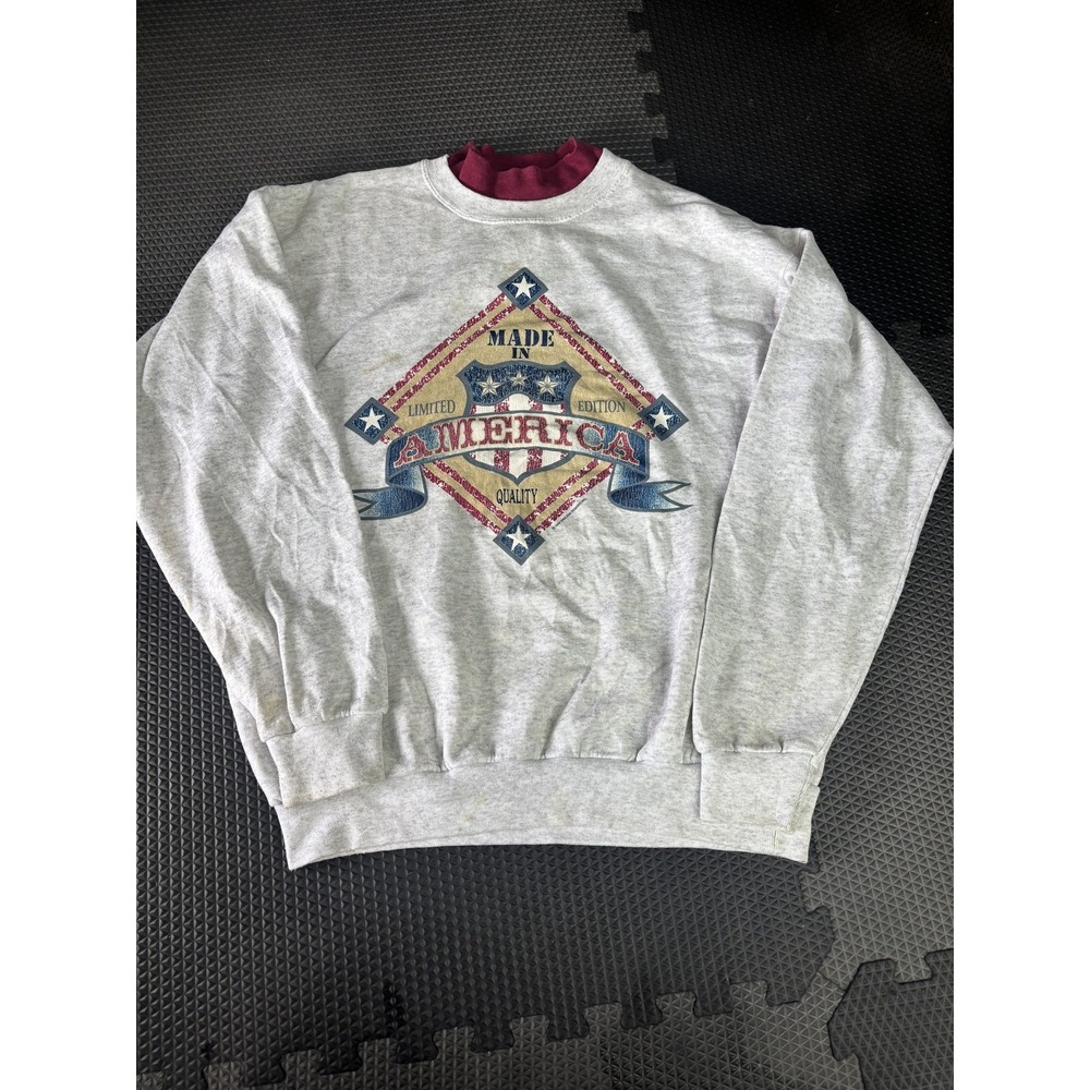 Vintage 90s Made In America Limited Edition Sweatshirt Women's‎ Grey Crewneck
